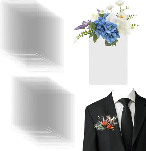 30Pcs Pocket Boutonniere Plastic Sleeve, Clear Holders for Art Flower Holders and Boutonniere Supplies