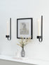 Set 2 Sziqiqi Black Wall Candle Holders: Metal Candle Sconces for Taper of Modern Wall Mounted Candlestick Holder