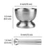 Flexzion Brushed Stainless Steel Mortar and Pestle - 4-Inch 1 Cup Capacity Muddler and Bowl with Non-Skid Base and Silicone Lid - Spice, Herbs, Guacamole, and Medicine Grinder and Crusher Set