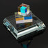 StayMax Clear Crystal Glass Square Display Base for Collectibles (3.14inch*3.14inch*0.7inch)