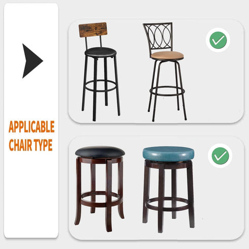 Pack 4 Counter Deisy Dee of Polyester Round Bar Stool Covers - Printed Design, Stretchable and Washable - Perfect