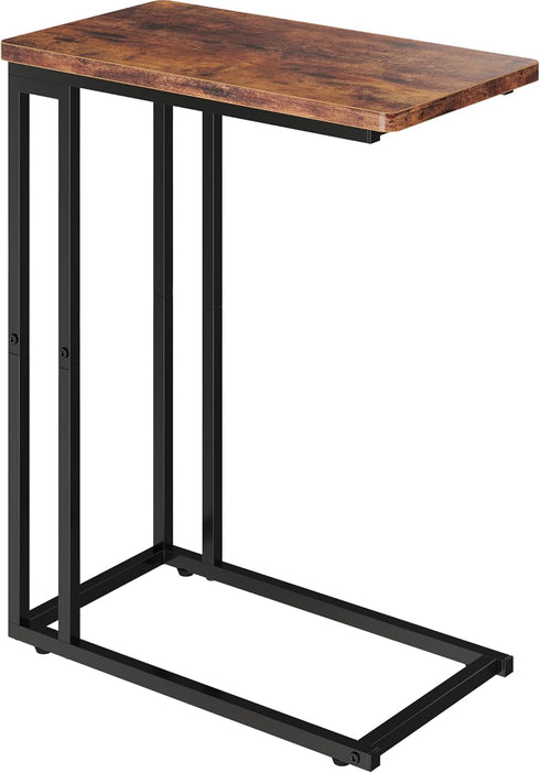 Yusong C Shaped End Table - Slide Under Sofa Couch Bed, Small