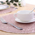 Sequin Placemats Set of 6, Heat-Resistant Stain-Resistant Kitchen Table Mats, Elegant Rose Gold 15" Round for Party