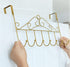 eywlwaar Gold Over The Door Hooks, 7 Hanger Rack for Home Use, Heavy Decorative Metal Rack for Coats, Bags