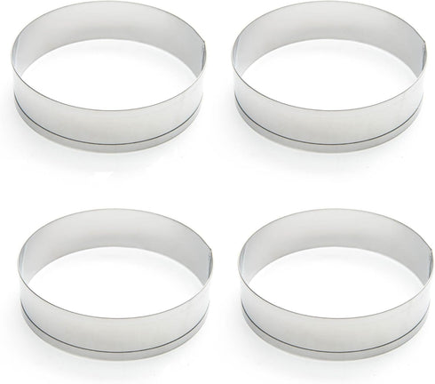 Fox Run Set of 4 English Muffin Ring Molds, Stainless Steel