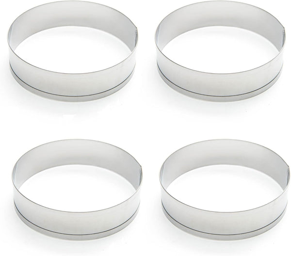 Fox Run Set of 4 English Muffin Ring Molds, Stainless Steel