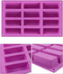 Palksky 2 Pack Medium Narrow Silicone Rectangle Molds, 12 Cavity for Protein Bars, Energy Bars, Caramel, Muffins