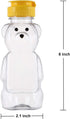 16 Pack 8 Oz Bekith Fluid Plastic Bear Honey Bottle Jars, Honey Squeeze Bottle Empty with Flip-top Lid for Storing
