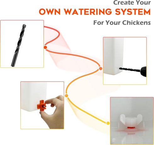 Eggluuz 16 Pack Chicken Waterer Nipple Horizontal Side Mount Automatic Nipples Drinker for Chickens