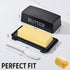 Countertop,Black Butter Dish With Cover And Knife,Food Grade Plastic Butter Holder With Lid For Dishwasher Safe Butter