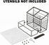 Metal Utensil Holder for Kitchen Counter - Large Organizer with Salt and Pepper Shakers, Marble Base