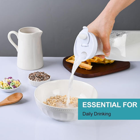 Set 4 50 Oz of Plastic Carafe with Lid, Carafes for Mimosa Bar, Square Base Juice Containers, Water Bottle, Milk