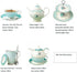 Cup & Saucer Set Bone China Porcelain Tea Coffee Cup for Breakfast Afternoon Tea - Blue Stripe Pattern (1)