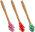3 Pcs Silicone Honey Dipper Sticks, Non-Drip Honey Spoon with Jar Stirring Rod, Food-Grade BPA Free Dispenser