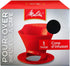 Melitta 640820 Ready Set Joe Filter Cone Pourover Cone Manual Brewer, One Cup Brewer, Red by Melitta