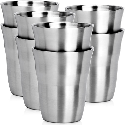 Beasea 8 Pack Stainless Steel Cups, 8.8 oz Small Stackable Insulated Mini Tumblers for Drinking, Perfect for Camping