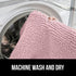 GORILLA GRIP Soft Chenille Bathroom Toilet Lid Cover - Machine Washable, Light Pink, Fits Most Lids, 19.5x18.5