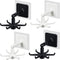 4 Pieces 360 Rotating Folding Hook, Multi-Purpose Self-Adhesive Utensil Holder with 6 Hooks for Kitchen Bathroom