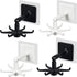 4 Pieces 360 Rotating Folding Hook, Multi-Purpose Self-Adhesive Utensil Holder with 6 Hooks for Kitchen Bathroom