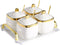 EABOSON 4 Pack Gold Condiment Spice Jars with Lids, Spoons, Tray - Ceramic
