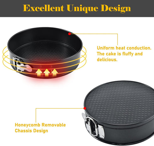Tellshun 10 Inch Springform Pan, Round Leakproof Nonstick Baking Mold with Removable Bottom for Cake, Cheesecakes, Pizza