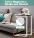Artigarden C Shaped End Table, Side Tables Couch TV Tray Table, Small Snack Table Sofa Table with Metal Frame