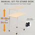 23.6" 66lbs 66 lbs Japard Small Desk on Wheels, Mobile TV Tray Table Rolling Desk for Bed Sofa, Adjustable Height Wide