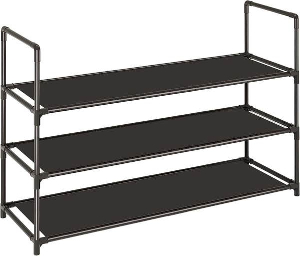 Vockot 3-Tier Stackable Shoe Rack, Sturdy & Durable Long Shoe Shelf Storage Organizer