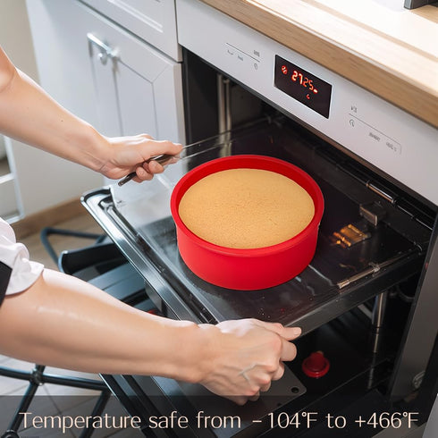 4 Packs Silicone Cake Pans for Baking, Round Molds for Cupcake, Cheese Cakes, Non-stick BPA Free