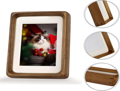4x4 3x3 4x4,Square Natural Picture Frame Wood with Mat for Pictures or Wall Photo Frames Made of Solid Walnut Wood