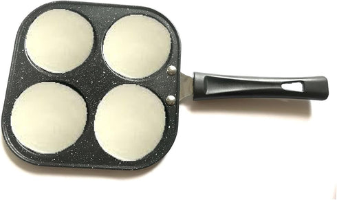 Non-Stick Pancake Pan - 4-Cup Mold Blini Griddle for Mini Pancakes and Fried Eggs, Multicolor Breakfast Maker