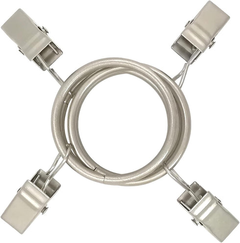 40 Pack Curtain Rings with Clips, Drapery Clips with Rings, Matte Silver, Fits up to 1 in Curtain Rod, 1.26 in Diameter