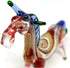Giraffe Miniature Figurine, Hand Blown Glass Animal Sculpture, Tiny Collectible Art Gift for Home Décor (3.5" Multi-Red)