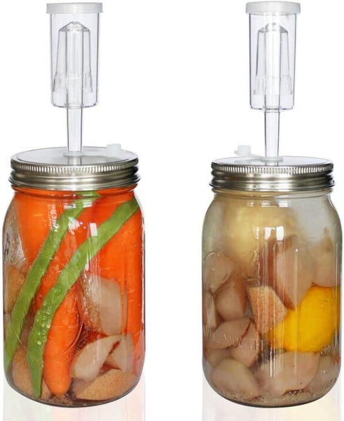 Fermentation Kit - 2 Mason Jars Fermenting Lids, 2 Airlocks, 4 Grommets for Making Hot Sauce Pickle Kombucha