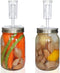 Fermentation Kit - 2 Mason Jars Fermenting Lids, 2 Airlocks, 4 Grommets for Making Hot Sauce Pickle Kombucha