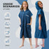 Swimming Hiturbo Kids Bath Towel Hoodie: Absorbent Quick Dry Zipper Surf Poncho - Changing Towels Outerwear (Navy Blue)