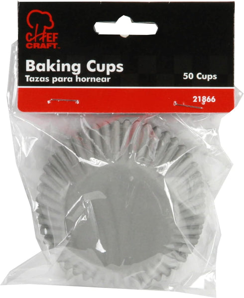 Chef Craft Classic Cupcake Liners, 50 Count, Gray by Chef Craft