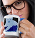 3dRose "Icy Blue Polar Bear" Two Tone Blue Mug, 11 oz, Animal Art, Multicolor