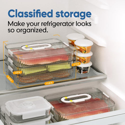Moryimi Deli Meat Container for Fridge Organizers and Storage, Lunch Meat Container for Refrigerator Organizing, Deli