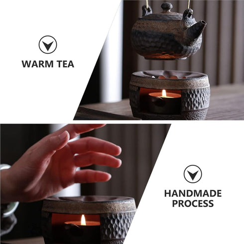 Hemoton Ceramic Tea Warmer, Teapot Warmer Candle Stand for Heating Tea