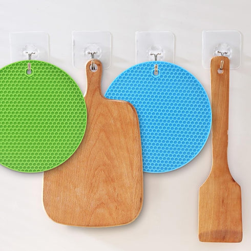 homEdge Silicone Trivets Mat, 6 Packs, Non-Slip Heat Resistant Pot Holder (Assorted Color)