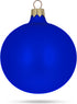 Set of 6 Blue Matte Glass Ball Christmas Ornaments, 3.25 Inches