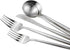 Silver Flatware, Royal 5 Piece Luxury Matte Finish 18/10 Stainless Steel Tableware Set for 1 Including Forks, Spoons,