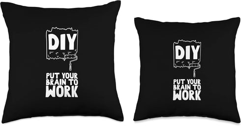 DIY Put Your Brain to Work Throw Pillow, 16x16, Multicolor