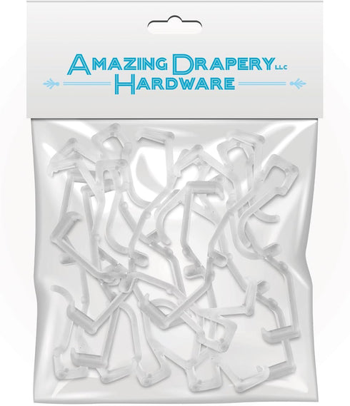 Amazing Drapery Hardware 2.5 Inch Clear Valance Clips for Blinds & Window Shades, 10-Pack