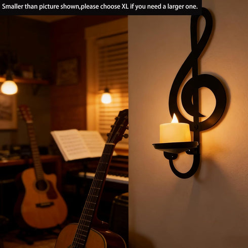 Gift(1, Candle Sconces Wall Musical Note Sconces Decor Wall Mounted Metal Candle Holders with Foldable Tray ZAYHENYOO