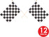 Beistle 12-Pack Black & White Checkered Rayon Flags, Finish Line Flags for Racing, 11" x 18"