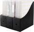 Black Magazine Holder (2 Pack), 10.6'' H × 10.2'' L × 3.5'' W, Magazine File Holder for Home, Office, Desk Storage Box