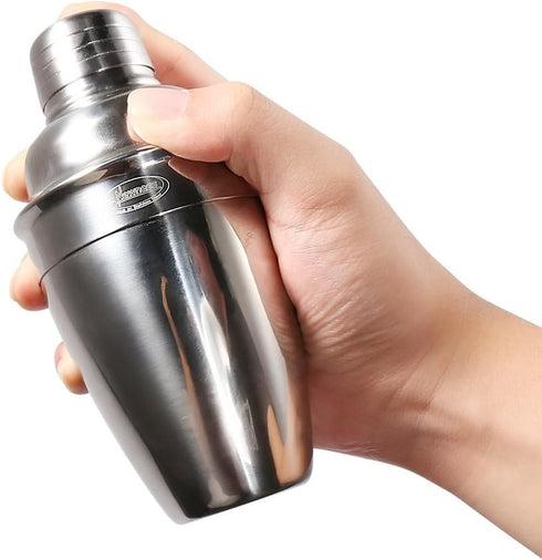 Newness Stainless Steel Cocktail Shaker - Professional Drink Shaker with Built-in Strainer, 8.4oz (250ml) for Easy Carry