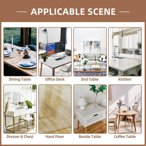 14 24 Inch,1.5mm Warmstar Clear Table Cover Protector x Thick Plastic Table Cover Rectangle,PVC Clear Table